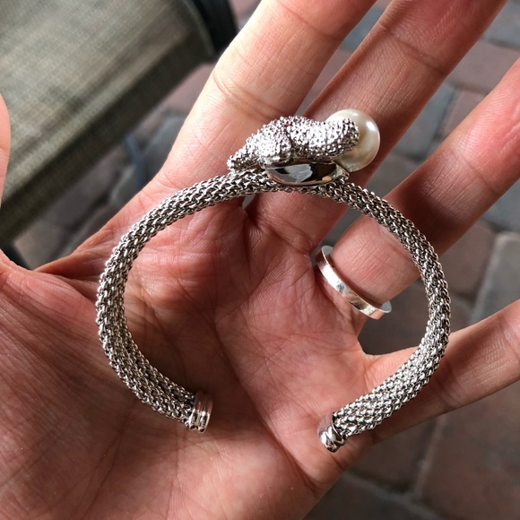 STARFISH AND PEARL SILVER BRACELET - Picture 3 of 5